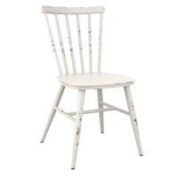 Selden Outdoor Aluminium Side Chairs In Retro White
