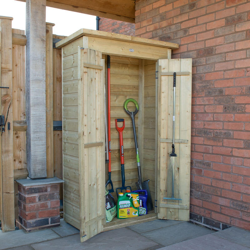 3'6 x 1'10 Forest Shiplap Tall Pent Wooden Garden Storage Tool Store  - Outdoor Patio Storage (1m x 0.56m)
