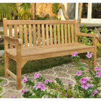 Sierra Small Wooden Garden Seating Bench In Teak