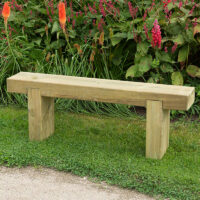 Sleeper Bench with 15-Year Guarantee - Forest Wooden Sleeper Garden Bench 4x1 (1.2x0.2m)