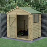 7' x 5' Forest Beckwood 25yr Guarantee Shiplap Pressure Treated Double Door Apex Wooden Shed (2.28m x 1.53m)