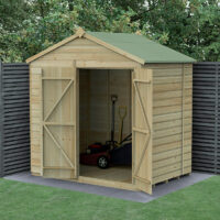 7' x 5' Forest Beckwood 25yr Guarantee Shiplap Pressure Treated Windowless Double Door Apex Wooden Shed (2.28m x 1.53m)