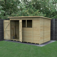 10' x 6' Forest Beckwood 25yr Guarantee Shiplap Pressure Treated Double Door Pent Wooden Shed (3.11m x 2.05m)