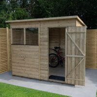 7' x 5' Forest Beckwood 25yr Guarantee Shiplap Pressure Treated Pent Wooden Shed (2.26m x 1.7m)