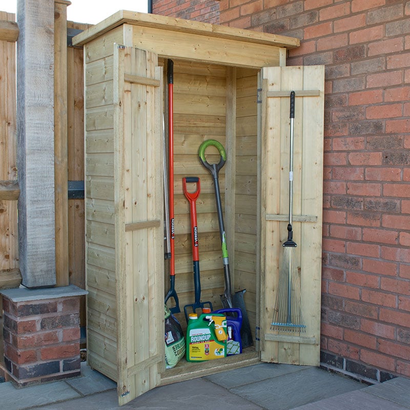 3'6 x 1'10 Forest Shiplap Tall Pent Wooden Garden Storage Tool Store - Outdoor Patio Storage (1m x 0.56m)