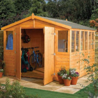 Stroden Wooden Garden Apex Workshop In Honey Brown 9x15