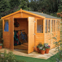 Stroden Wooden Garden Apex Workshop In Honey Brown 9x6