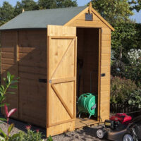 Stroden Wooden Garden Security Apex Shed In Honey Brown 6x4