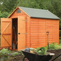 Stroden Wooden Garden Security Apex Shed In Honey Brown 8x6