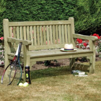 Syresham Wooden Garden 2 Seater Bench In Natural