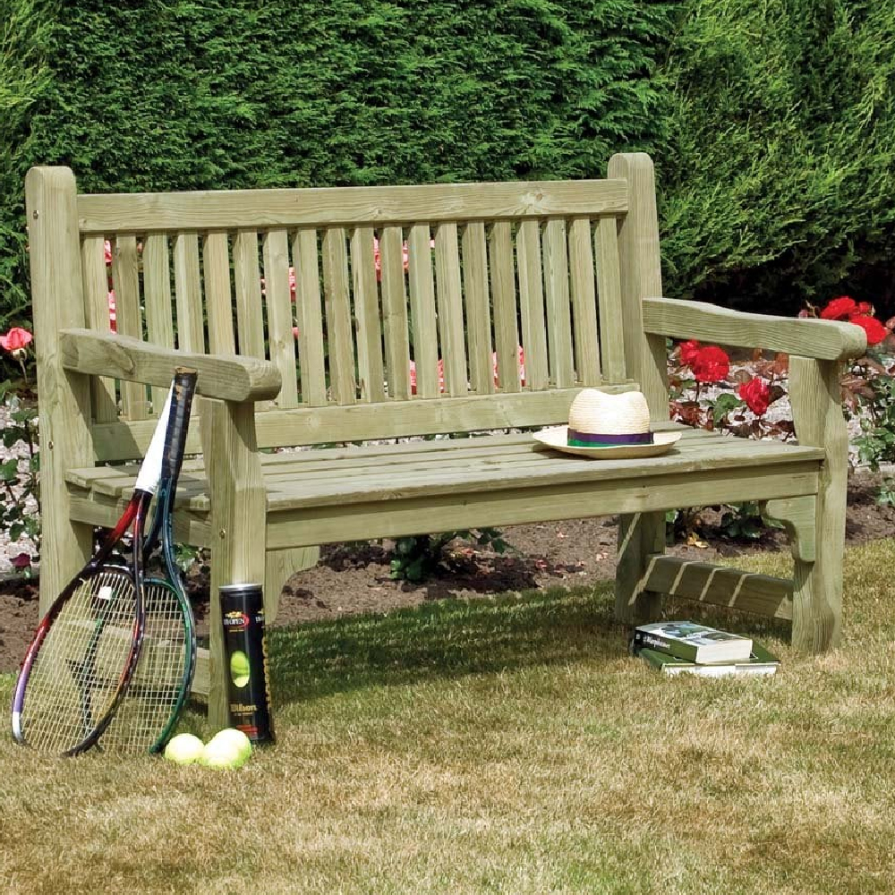 Syresham Wooden Garden 2 Seater Bench In Natural