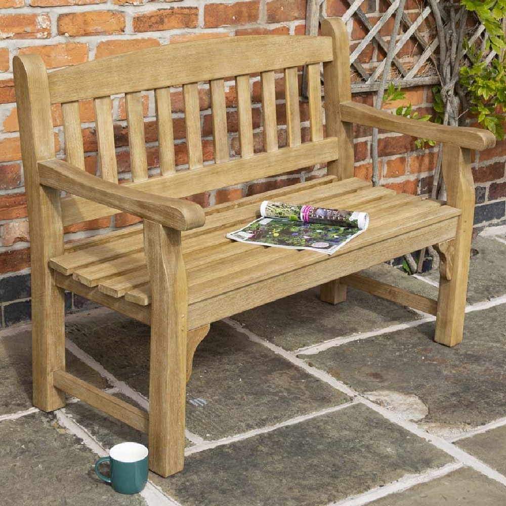 Taplow Wooden Garden 2 Seater Bench In Natural