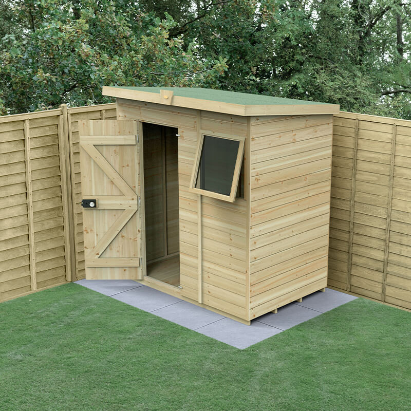 6' x 4' Forest Timberdale 25yr Guarantee Tongue & Groove Pressure Treated Pent Shed (1.95m x 1.38m)