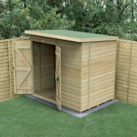 7' x 5' Forest Timberdale 25yr Guarantee Tongue & Groove Pressure Treated Windowless Double Door Pent Shed (2.24m x 1.67m)