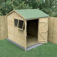 7' x 7' Forest Timberdale 25yr Guarantee Tongue & Groove Pressure Treated Double Door Reverse Apex Shed (2.17m x 2.33m)
