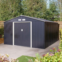 Thorpe Metal Garden Apex Shed Foundation Kit In Dark Grey 10x12
