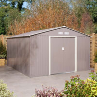 Thorpe Metal Garden Apex Shed Foundation Kit In Light Grey 10x12