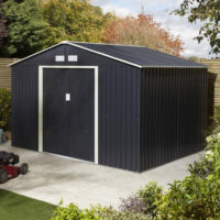 Thorpe Metal Garden Apex Shed Foundation Kit In Dark Grey 10x8