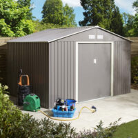 Thorpe Metal Garden Apex Shed Foundation Kit In Light Grey 10x8