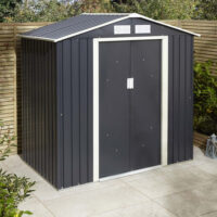 Thorpe Metal Garden Apex Shed Foundation Kit In Dark Grey 6x4