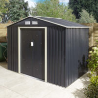 Thorpe Metal Garden Pent Shed Foundation Kit In Dark Grey 8x6