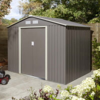 Thorpe Metal Garden Pent Shed Foundation Kit In Light Grey 8x6