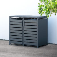 Trimetals Double 240L Anthracite Metal Wheelie Bin Store (1.32m x 0.80m)