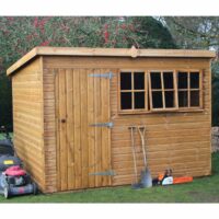 8' x 8' Traditional Heavy Duty Shiplap Pent Wooden Garden Shed (2.44m x 2.44m)
