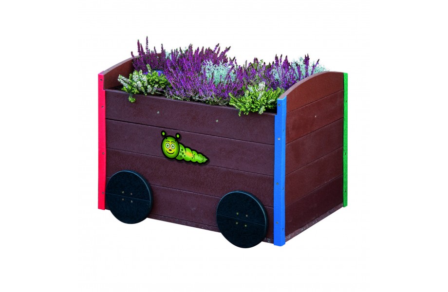 Outdoor Recycled Plastic Playground Train Planter Carriage