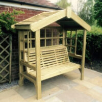 Tromin Wooden Large Cottage Garden Seating Bench In Natural