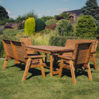 Vail Wooden Garden 8 Seater Dining Table Set In Natural