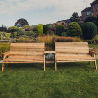 Vail Wooden Garden Straight 6 Seater Bench Set In Natural