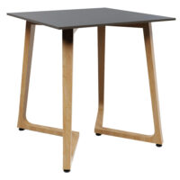 Wichita 12mm HPL Top Black Dining Table 70cm with Oak Legs