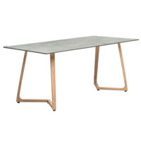 Wichita 12mm HPL Top Grigio Dining Table 180cm with Oak Legs