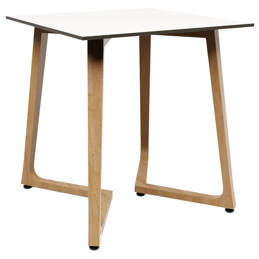 Wichita 12mm HPL Top White Dining Table 70cm with Oak Legs