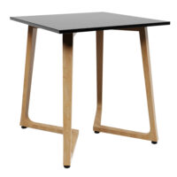 Wichita 18mm MFC Top Black Dining Table 70cm with Oak Legs