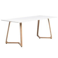Wichita 18mm MFC Top White Dining Table 180cm with Oak Legs