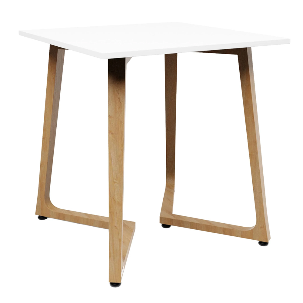 Wichita 18mm MFC Top White Dining Table 70cm with Oak Legs