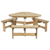 Willmar Wooden Outdoor Picnic Table In Natural
