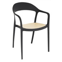 Wilson Outdoor Polypropylene Stacking Armchair In Black