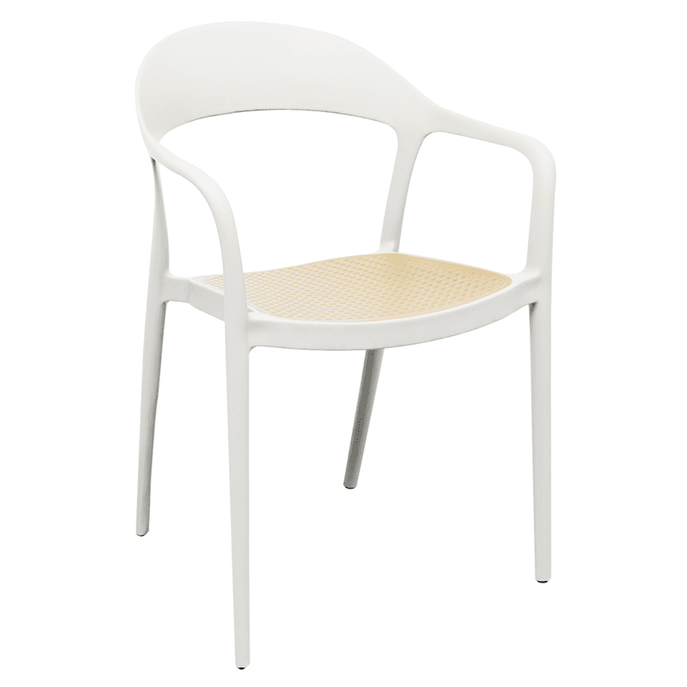 Wilson Outdoor Polypropylene Stacking Armchair In White