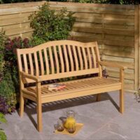 Zenith Wooden Garden 2 Seater Bench In Natural