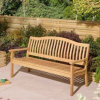 Zenith Wooden Garden 3 Seater Bench In Natural